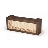 Ronyme Organizzatore da Parete Scatola Router Armadietto Copricavi Coprirouter in Legno di Paulonia con Apertura Superiore E Fori per Cavi Adatto per Salotto , 50 13 20cm , Stile Vimini