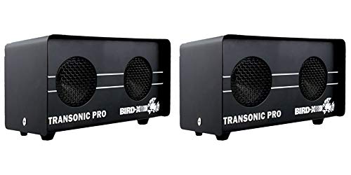 Bird-X Transonic PRO, Sonic and Ultrasonic Critter-Preventer and Scarer with 2 Speakers, Ideal for Indoor Areas, Covers up to 3,500 sq. ft., 6' x 3' x 3' (Pack of 2)