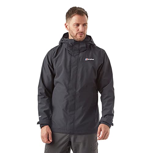 Berghaus Mens Maitland GORE-TEX IA Waterproof Jacket with 3-in-1 Compatibility Mens Raincoat Mens Hiking & Outdoor Recreation Clothing Black XL