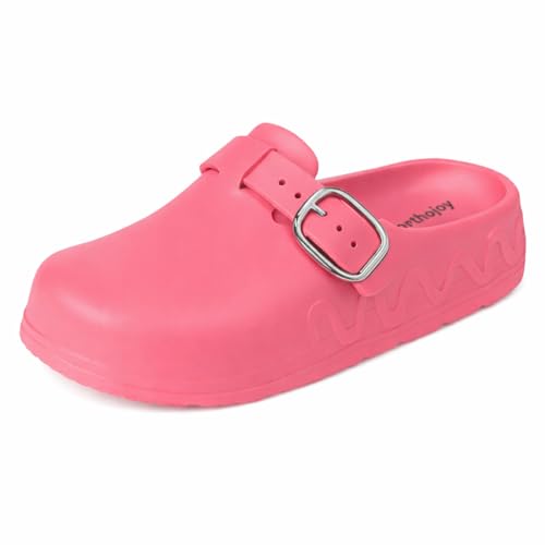 Image of ORTHO JOY Orthopedic Arch Support Clogs for Women - Comfort Slip-On Toe Post Slides with Adjustable Strap & Cushion Sole