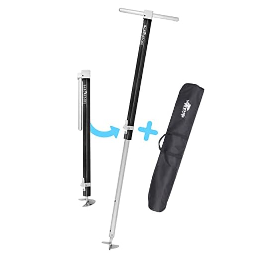 Ultimate Large Boat Sand Anchor by SandShark. Adjustable, Folds Up for Compact Storage. Screw Auger Design Holds & Protects Boats and Pontoons. Secures in Shallow Water, Beach, Sandbar w/Case