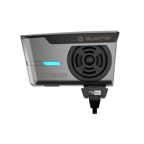 BluArmor C30 Mesh Bluetooth On-Ear Headphones Intercom – Dust & Waterproof Motorcycle Riding Communication System, Grey