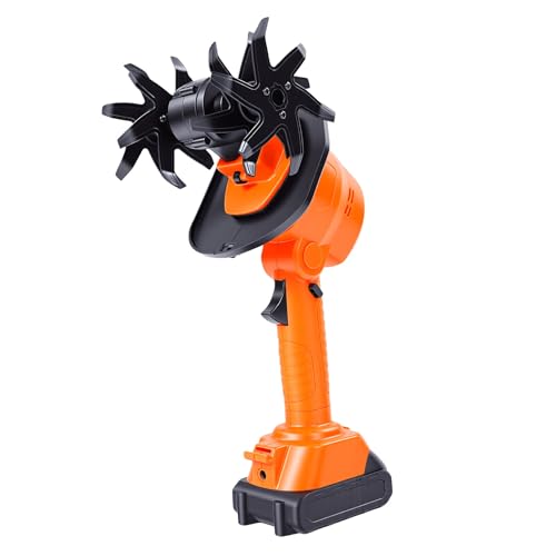 Ycauty Motocultor Eléctrico, Azada de Jardín Inalámbrica Compacta para Deshierbar, Labrar, Fácil Maniobra, Diseño Ligero con Batería de 8000mAh (Enchufe Europeo 100-240V)