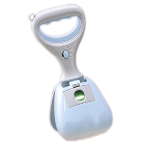 Hundekot Aufnehmer mit integriertem Kotbeutelspender - 10cm Extra Große Greifzähne, Ergonomischer Griff, Leicht & Hygienisch - Perfekt für Hundespaziergänge (für große & kleine Hunde) (Blue)
