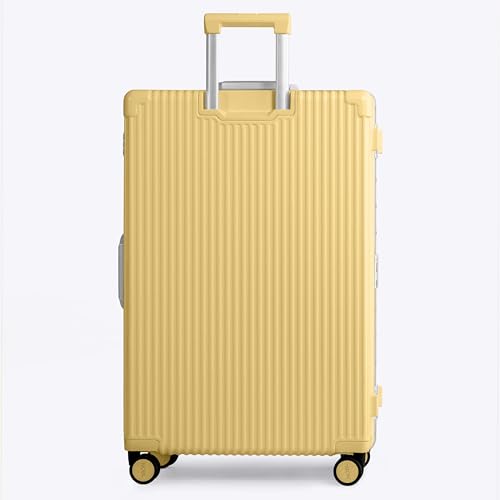 Image of Nobl Travel Zipperless Check In Suitcase - Aluminum Frame, Check In luggage 30.2x20x12 Airline Approved by Noble Travel - Polycarbonate Shell - Dual TSA Locks, 360 Spinner Wheels - Butter Yellow