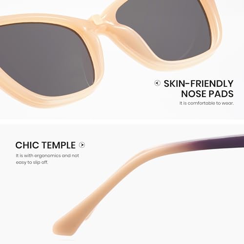 Image of Cyxus Cat Eye Magnetic Clip-On Sunglasses Women Polarized Blue Light Blocking UV400 Protection P1221