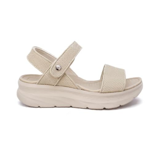 amarpies - Sandalias Deportiva cuña - ABZ28651 para: Mujer Color: BEIG Talla: 40