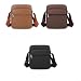 Imagen de Durable PU Cuero Crossbody Bolsa Hombres Múltiples Bolsillos