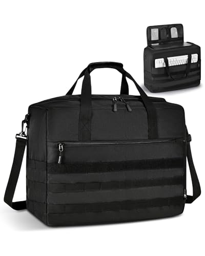 Nixjoro Micro Computer Desktop Tower Carrying Case Compatible with Mini-ITX 18x14x8 Travel Storage Bag for PCs Box Moving Keyboard Mouse and Accessories Black