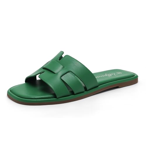 Luffymomo Womens Slip on Flat Sandals Comfortable Summer Casual Slides Sandals