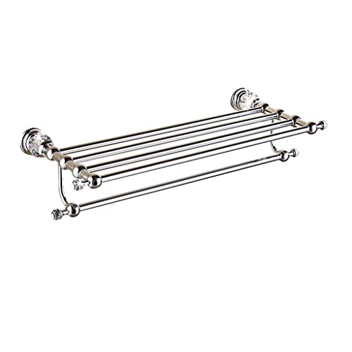 Porte-serviettes mural en cristal solide et chrome brillant pour bain chic