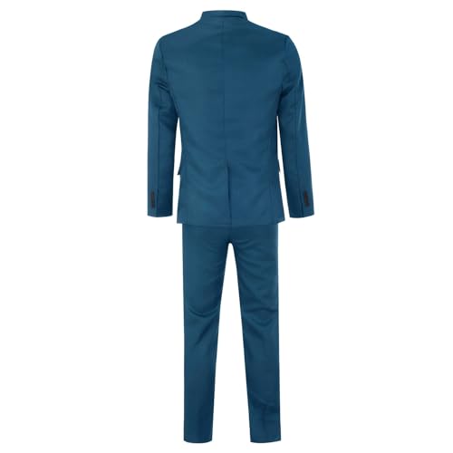 Herren-Freizeitjacken, Anzugjacken für Herren, Herrenanzug, schmal, 3 Anzüge, Business, Hochzeit, Party, Weste und Hose, Mantel-Outfit für Herren, blau, S – Bild 4