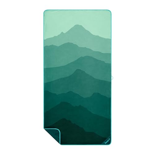 Rumpl Tech Towel Quick-Dry Towel for Travel, Beach, and Camp, Cascade Fade - Green