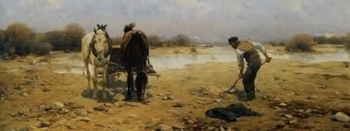 Affiche toile le Sand Digger d'Alfred Von Kowalski wierusz pour habiller un mur vide 60x90cm