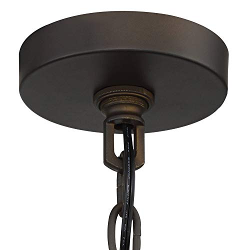 Possini Euro Design Pendant Light Fixture - 4 Light, Bronze Drum Shade, Rustic Industrial Pendant Light for Kitchen Islands, Living Rooms, Foyers, and Bedrooms - 22" Wide, 21 1/2" High