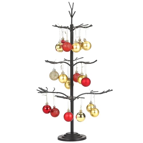 Metal Ornament Display Tree, Black Ornament Tree Display Stand, 22 Inch Christmas Tabletop Ornaments...