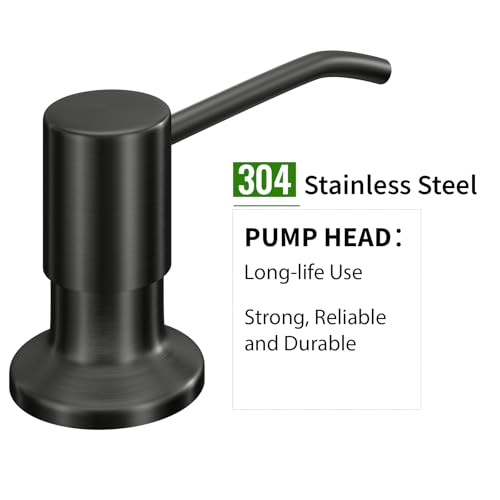 Image of Kitchen Sink Soap Dispenser, Built in SoapDispenser, 47 inch Extension Tube kit, Counter Lotion Dispenser Pump, No Need More Refills (Black)