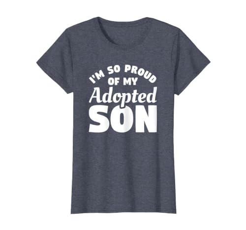 I'm So Proud of My Adopted Son Family Foster Adopt T-Shirt, Women, Heather Blue, XX-Large