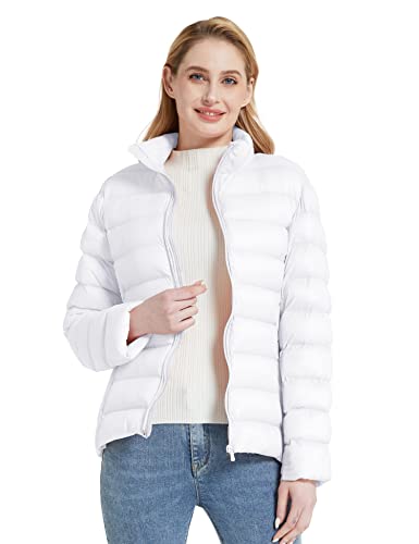 Zshow Women's Packable Puffer Coat Warm Lightweight Winter Jacket (White,M) #TOP6