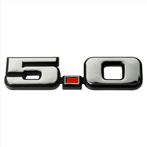 Image of 2Pcs 5.0 Emblems Original Classic Old Style Badge Exterior Performance Trim Decal Compatible with 1979-1993 Mustang (Chrome)