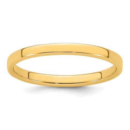 Wedding Band Ring Band 14K Yellow Gold Bridal Jewelry Unisex Standard Flat
