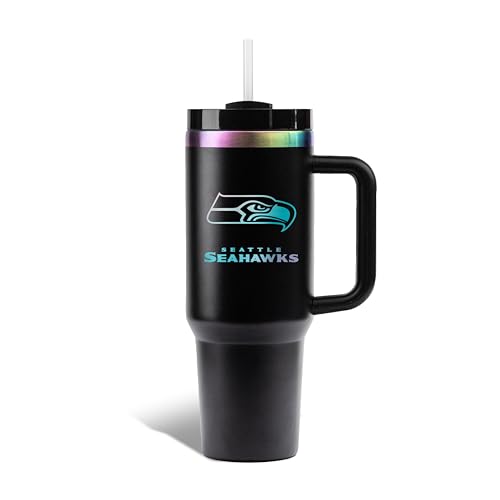 Image of The Memory Company Officially Licensed NFL - Seattle Seahawks 40oz Iridescent Tumbler with Handle