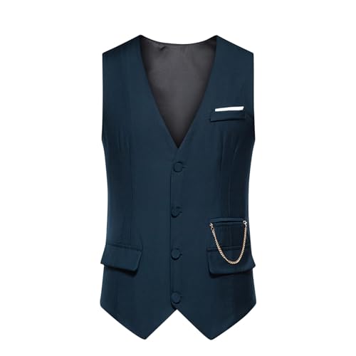 Men Suit Vest Casual Business Herringbone Button Up Formal Vests Work V Neck Wedding Dress Waistcoats For Party Prom2
