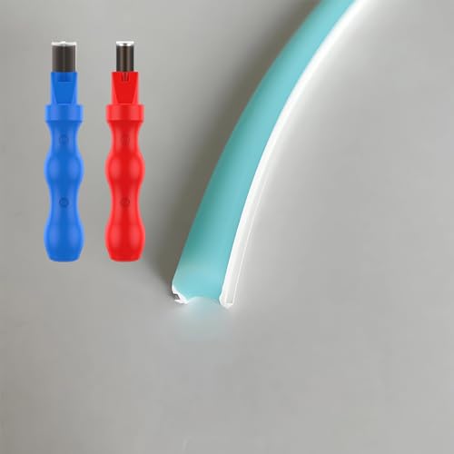Separated Neon Flexible LED Light Strip Cover, 16.4ft 6mm Wear Free DIY Bendable Silicone Diffuser Cover with 2 Pcs Cutter and Same Color Lamp Belt, for Bar Car Outdoor Home DIY Decor(Ice Blue)