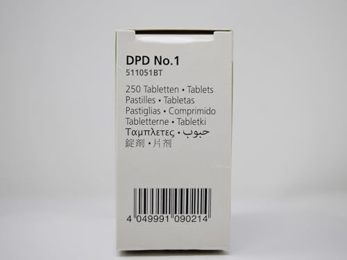 Certikin - DPD No 1 Chlorine Tablets | 250 Count for Photometer | Measures Chlorine, Bromine, Ozone | Long Shelf Life, Easy to Use | Suitable for Photometers, Multicoloured