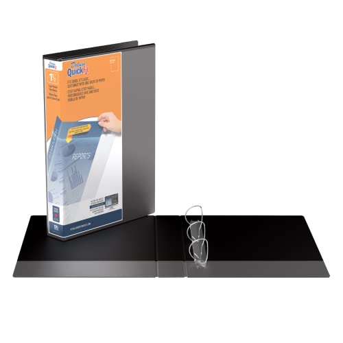 Quickfit Heavy-Duty Portrait Legal View 3-Ring Binder, Angle D Ring, 14 Inches By 8 1/2 Inches, Black, 1.5 Inch, (95021P) #TOP1