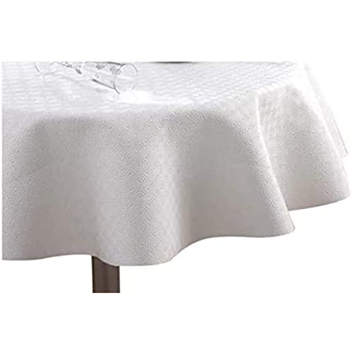 Protège Table Bulgomme - Nappe Ronde 135 cm - Blanc