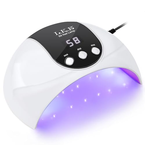 UV Lampe für Gelnägel,54W UV Lampe Nägel mit 3 Timer, LCD Display, Auto Sensor,Premium UV Lampe für Alle UV Gel Nagellack, Ideal für Anfänger und Profis, Perfektes Festivalgeschenk