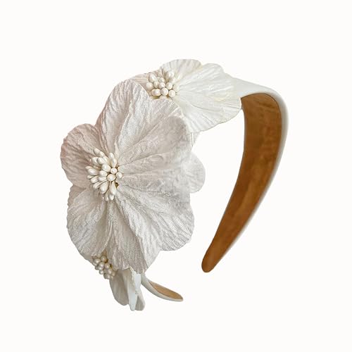 Serre Tête Fleurs Femme, Bandeaux Mode Pour Femmes, Serre Tête Fleur Design Antidérapant, Pour Usage Quotidien, Fêtes, Bals Et Voyages, Beige