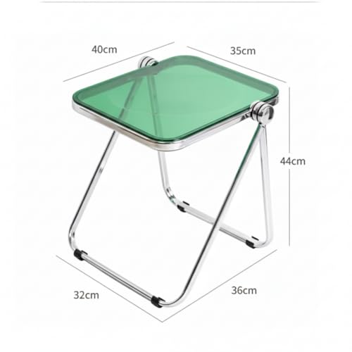 Image of The Artment Green GlacierTray Foldable Transparent Acrylic End Table, Multi-Purpose Side Table, Serving Tray & Magazine Rack, Space-Saving for Modern Living Spaces | Use for Home & Office