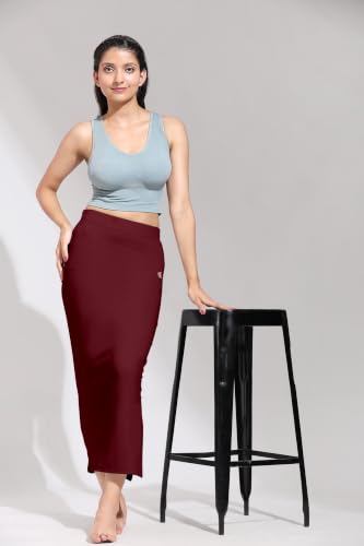 Image of TRENDMALLS Women's Polyester Spandex Stretchable Straight Saree Shapewear Petticoat for Women, Cotton Blended, Skirts for Women, Saree Shaper