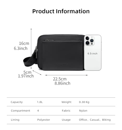 Image of Arctic Hunter 3 in 1 Crossbody Sling Bag for Men, Compact Lightweight Chest & Hand Travel Bag, Water-Repellent Polyester Small Wallet with Metal Zipper for Daily Commute