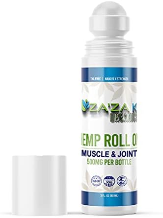 500mg Hemp Relief Roll-On Gel, ZA'ZA K ORGANICS - USA Made - Faster Acting, Longer Lasting. 3 oz
