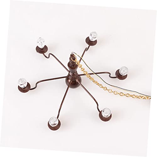 Vaguelly 2 Unidades lustre modelo luminária mini lustre candeeiro de parede casa de bonecas luz mode