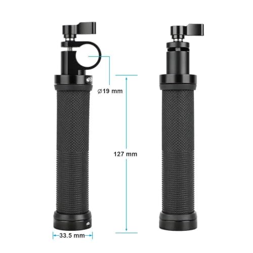 Image of CAMVATE Rubber Handgrip with 19mm Single Rod Clamp Adapter for DSLR Camera