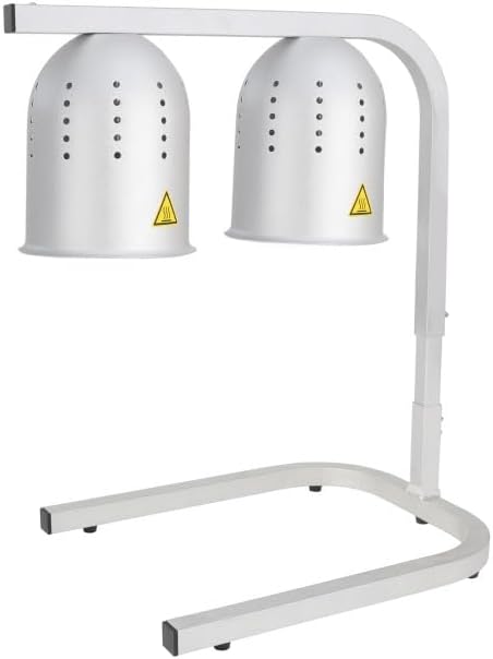 CAC China ELHL-1 Silver Adjustable Heat Lamp with 2 Bulbs - 1 set
