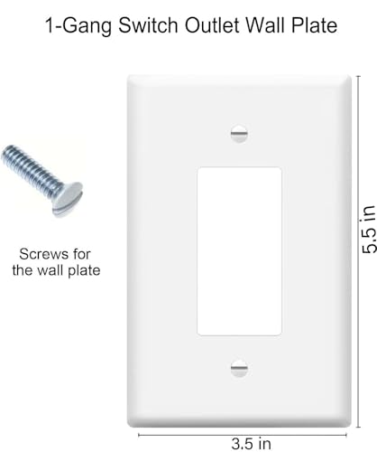Image of ZEFTV Over-Size Decorator Wall Plates 1-Gang 5.5 inch x 3.5 inch Switch Outlet Electrical Cover Plate Unbreakable Thermoplastic Faceplate for Light Receptacle Outlet Switch, White (100 Pack)