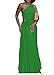 Yuopeid Women's Fashion Pleated Sexy One Shoulder Sleeveless Maxi Dress Asymmetric Solid Color Cocktail Party Long Dress Green L