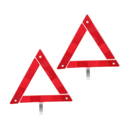 Gogogmee 2 piezas Triángulo de Advertencia Plegable Homologado Dgt de Unidades Reflectantes para Coche Fácil Instalación y Alta Visibilidad Nocturna Kit Emergencia Vehículo