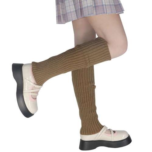 Image of FZBNSRKO Women Girls 80s Knit Leg Warmers Ribbed Long Leg Warmers for Party Sports Accessories
