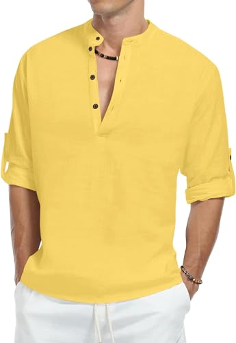 Image of Zombom Men's Kurta || Chinese Collar Long Sleeves || Straight Hip Length Kurtas || Short Kurta for Men || for Festival || Function || Occasion Wear Fancy Kurta for || Best Gifts for Men's
