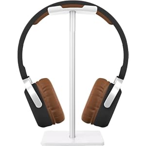 Headphone Stand Aluminum Holder for Microsoft Xbox One Chat, Turtle Beach Recon 50X/50P/Beach XO One Stereo, KingTop Each G2000, Sony Playstation Wireless Stereo Headset & More (White)