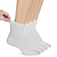 Dr. Scholl's Women's 4 Pack Diabetic and Circulatory Non Binding Ankle Socks, White, Shoe Size: 8-12