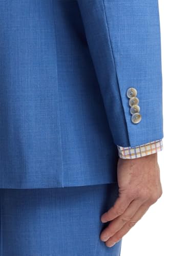 Paul Fredrick Men's Wool Stretch Bengaline Peak Lapel Suit Jacket3