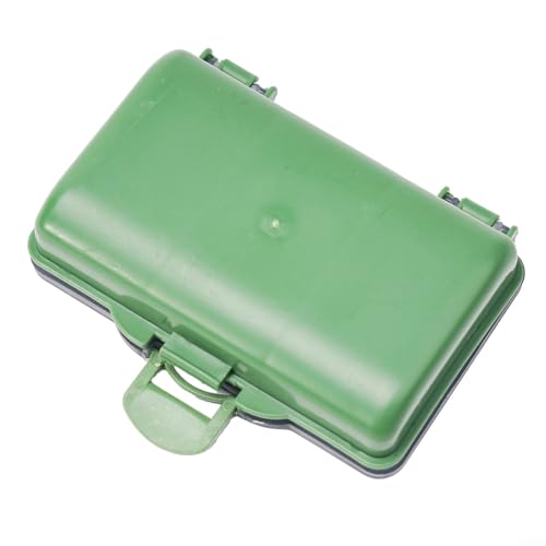 Dolvitrny Caja de aparejos de pesca de carpa de polímero de polipropileno, caja de almacenamiento de cebo de 1 a 8 compartimentos, compacta de 105 x 65 x 24 mm, caja de pesca verde para campo y pesca