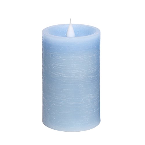 Image of SIMPLUX Battery Operated Lights with Timer, Real Wax Candle for Home, Wedding, Dinner Decoration, 3x5inches,Blue